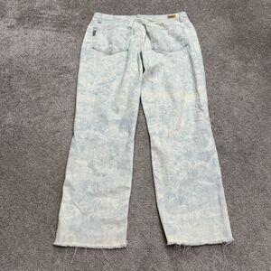 Paige Hoxton Ankle Peg Acid Wash Skinny Denim Jeans Womens 30 Raw Hem Casual